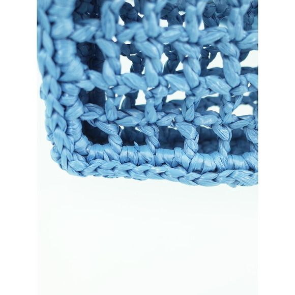 Prada Raffia Tote Bag Blue - Picture 6 of 9